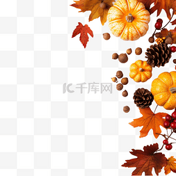 装饰节带图片_白色秋季装饰，带复制空间