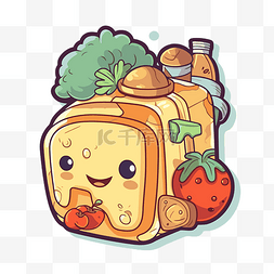 蔬菜盒装图片_可爱的卡通插图，带有水果和蔬菜