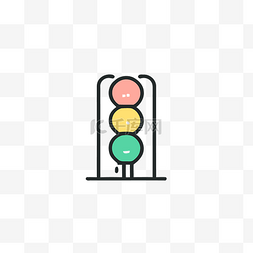 彩色标志街道交通灯标志图标插图