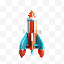 营销展示图片_3d 最小火箭发射业务启动概念 3d 