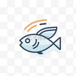 线条风格插图中的鱼图标 — 插图 