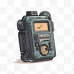 卡通老式收音机图片_寻呼机剪贴画 老式收音机卡通的