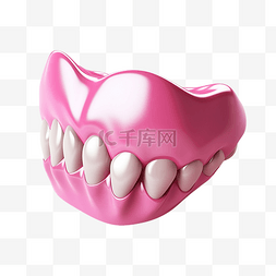 牙科手术台图片_粉红色牙齿光滑
