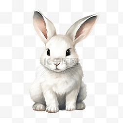 白兔小兔子插画