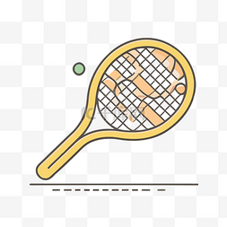 网球拍和物体的图像 向量
