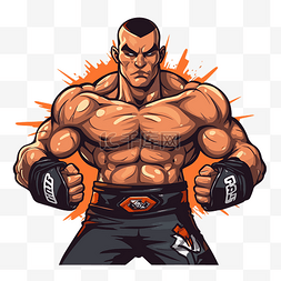 MMA 剪贴画 MMA 战斗机肖像卡通 向
