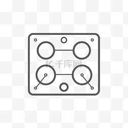 黑线艺术风格轮廓插图中的单个电