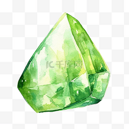 水晶橄榄石的水彩插图