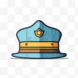 警官图标图片_藍色警帽插畫 向量