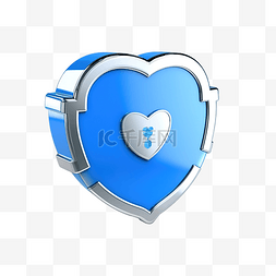 蓝色备份图片_安全和数据保护蓝色3d云和盾