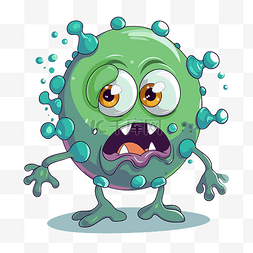 std 剪贴画卡通病菌大眼睛和气泡 