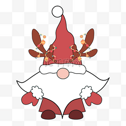 圣诞矮人鹿角帽
