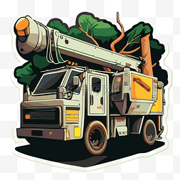 treehoisting 树木清除卡车贴纸 向量