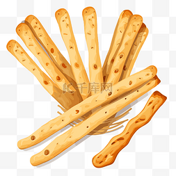 面包棒剪贴画饼干棒与面包棒矢量