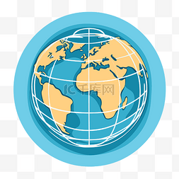 地球贴图图片_平坦的地球地球图标矢量图剪贴画
