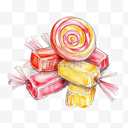 线性糖果图片_甜蜜的糖果画