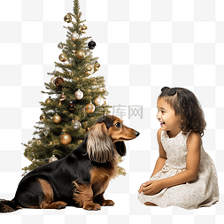 小孩子和宠物图片_圣诞魔法童话