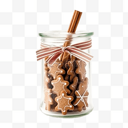 巧克力曲奇包装图片_带姜饼曲奇棒的圣诞玻璃罐