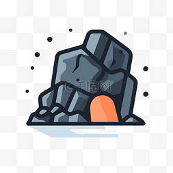 岩石光滑的洞穴图标，里面有一个