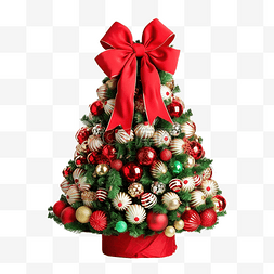 粉色圣诞树球装饰图片_用圣诞球和蝴蝶结装饰的圣诞树