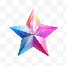 流行幾何图片_抽象星3d形状渐变颜色