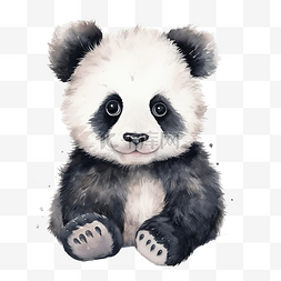 熊猫娃娃图片_水彩可爱熊猫