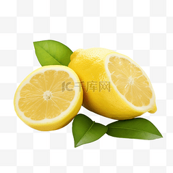 新鲜的柠檬水果和切片