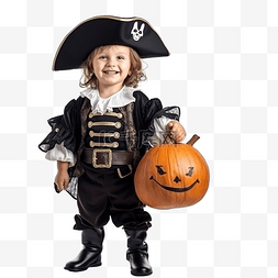 可爱僵尸帽图片_可爱的小男孩庆祝万圣节穿着海盗