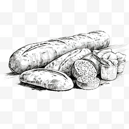 复古法式图片_面包画烘焙产品草图