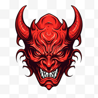 恶魔头恶魔撒旦万圣节怪物插图