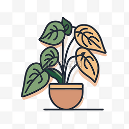 简单植物背景图片_盆里的简单植物 向量