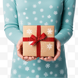家居装饰盒图片_拿着圣诞礼品盒的女性手