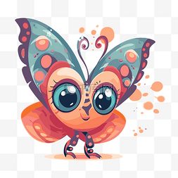 蝴蝶剪贴画可爱的卡通蝴蝶与可爱