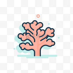 热带植物珊瑚设计插画 向量