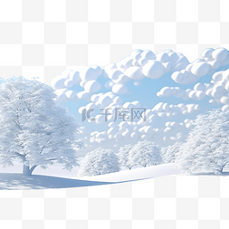 3d 插图白天雪