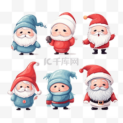 鼠年对对联图片_圣诞节可爱卡通人物圣诞老人雪人