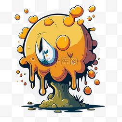 橙色树图片_又是焦油纸中橙色树的剪贴画卡通