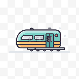 用火车图片_用细线制作的火车或公共汽车图标
