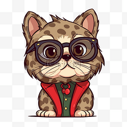 古着图片_gucci 剪贴画卡通猫戴着眼镜穿着红
