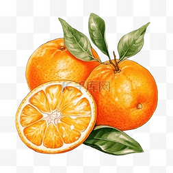 橙色插画彩色绘画