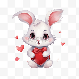 兔子爱上心情人节插画