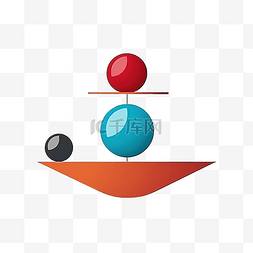 金属球插图图片_最小风格的平衡球插图