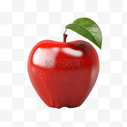 3d 渲染孤立的红苹果