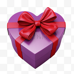 鹰和丝带图片_带紫色丝带的红色心形礼品盒