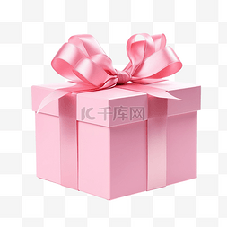 带粉红丝带的礼品盒