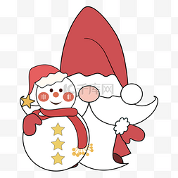 卡通小红帽子图片_圣诞侏儒小雪人