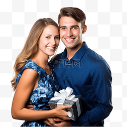 搞笑的情侣图片_圣诞节快乐的年轻夫妇