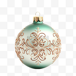 圣诞松树装饰图片_圣诞枞树球，装饰隔离在白色表面