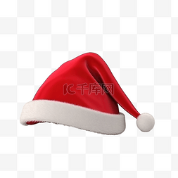 3d 渲染圣诞圣诞老人的帽子插图