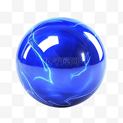 大球和小球图片_孤立的电蓝色装饰闪电球